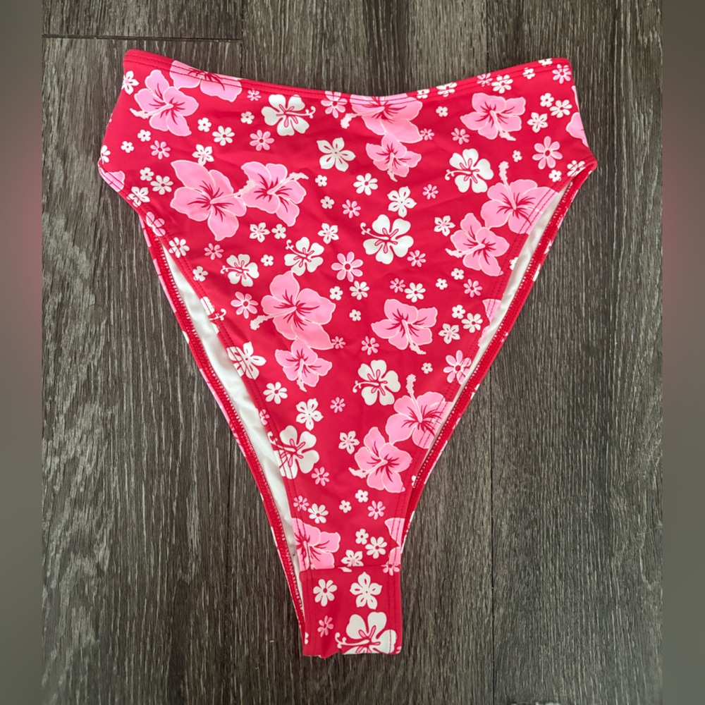 FRANKIES BIKINIS Anne Bottom High Waisted Floral Bikini in Coconut Girl